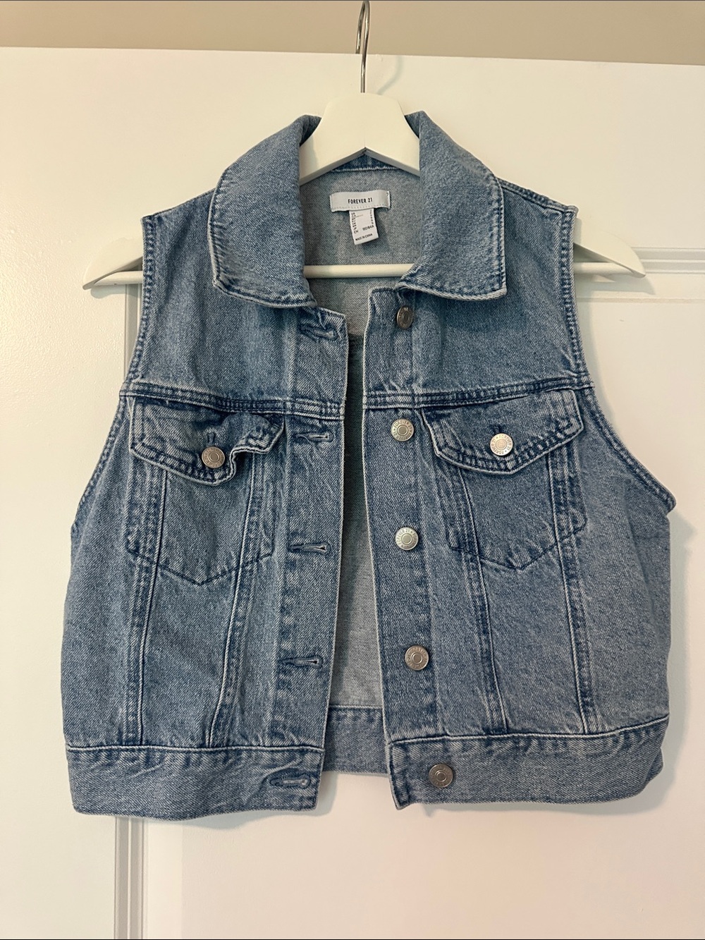 Forever 21 Light Blue Denim Vest